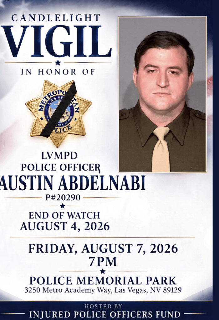 Las Vegas Honors Fallen Officer Austin Abdelnabi in Candlelight Vigil